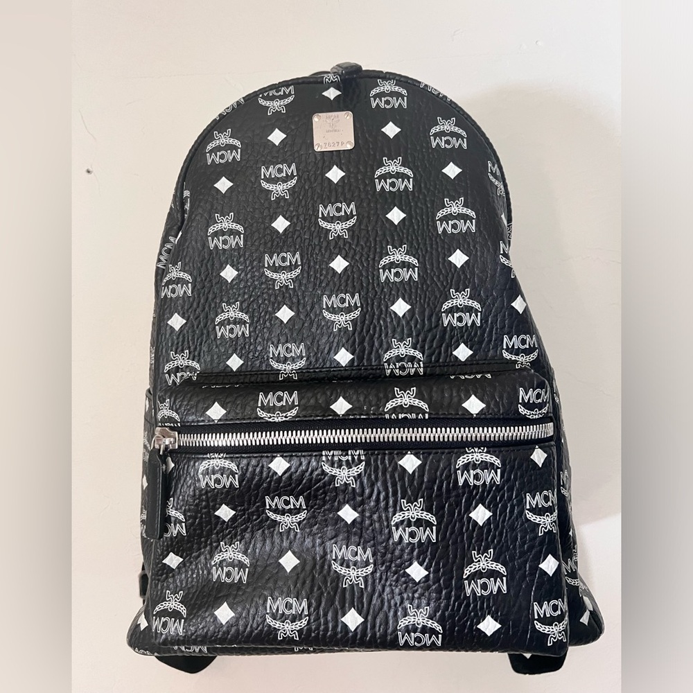Black and white MCM Backpack